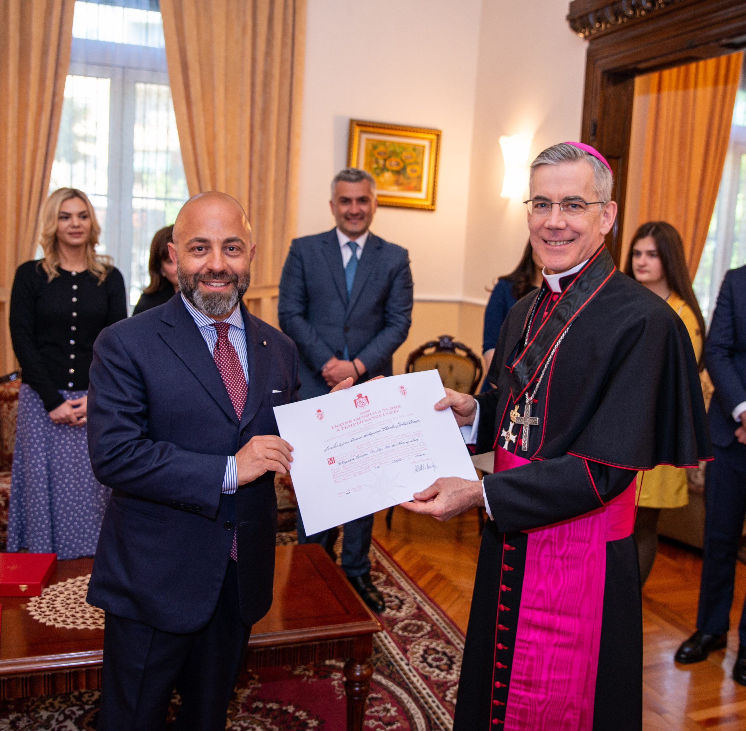 Apostolic Nuncio in Albania awarded Grand Cross pro piis meritis pro Merito Melitensi
