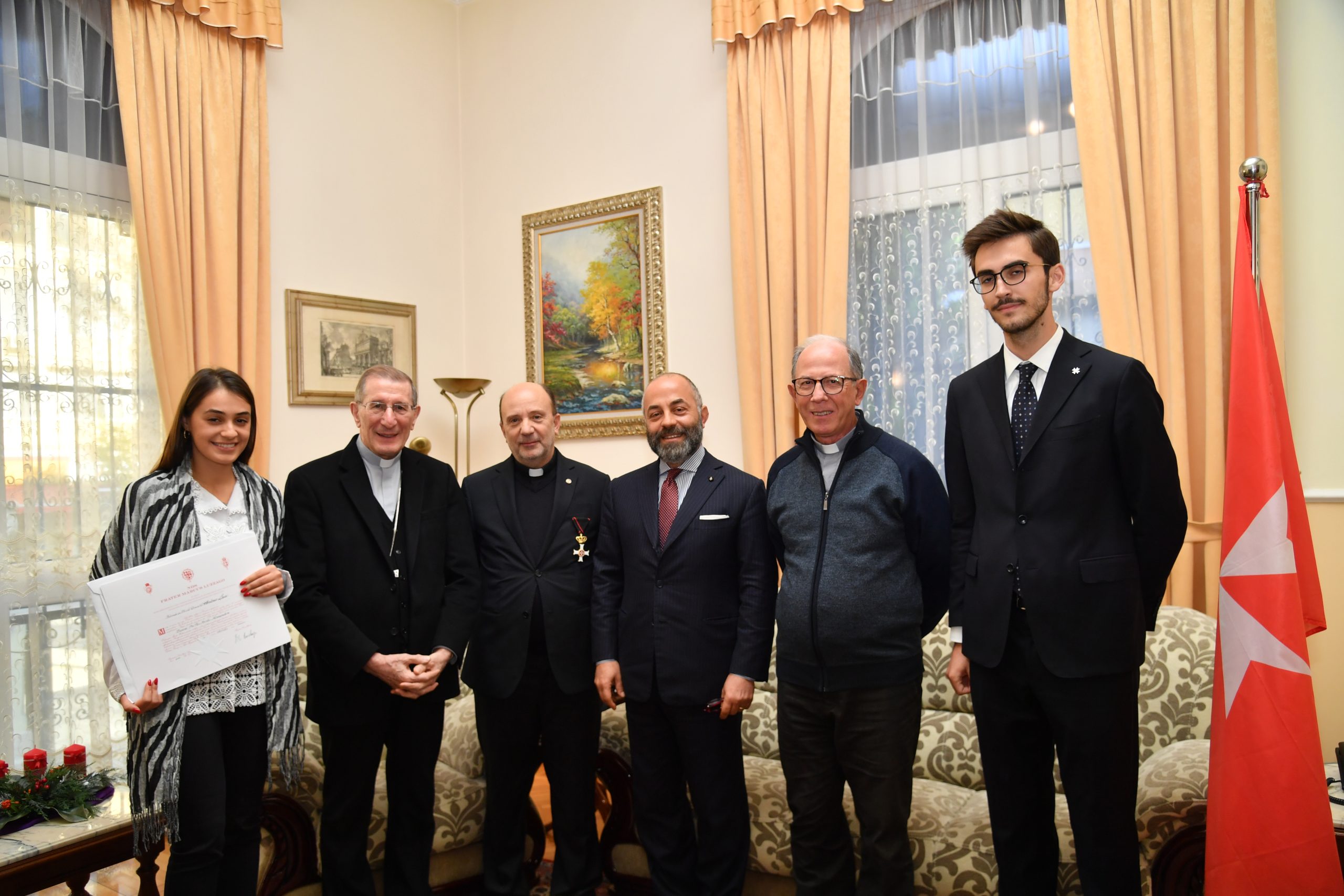 Ambassador conferres high honour on Former Director of Caritas Albania Father Antonio Leuci
