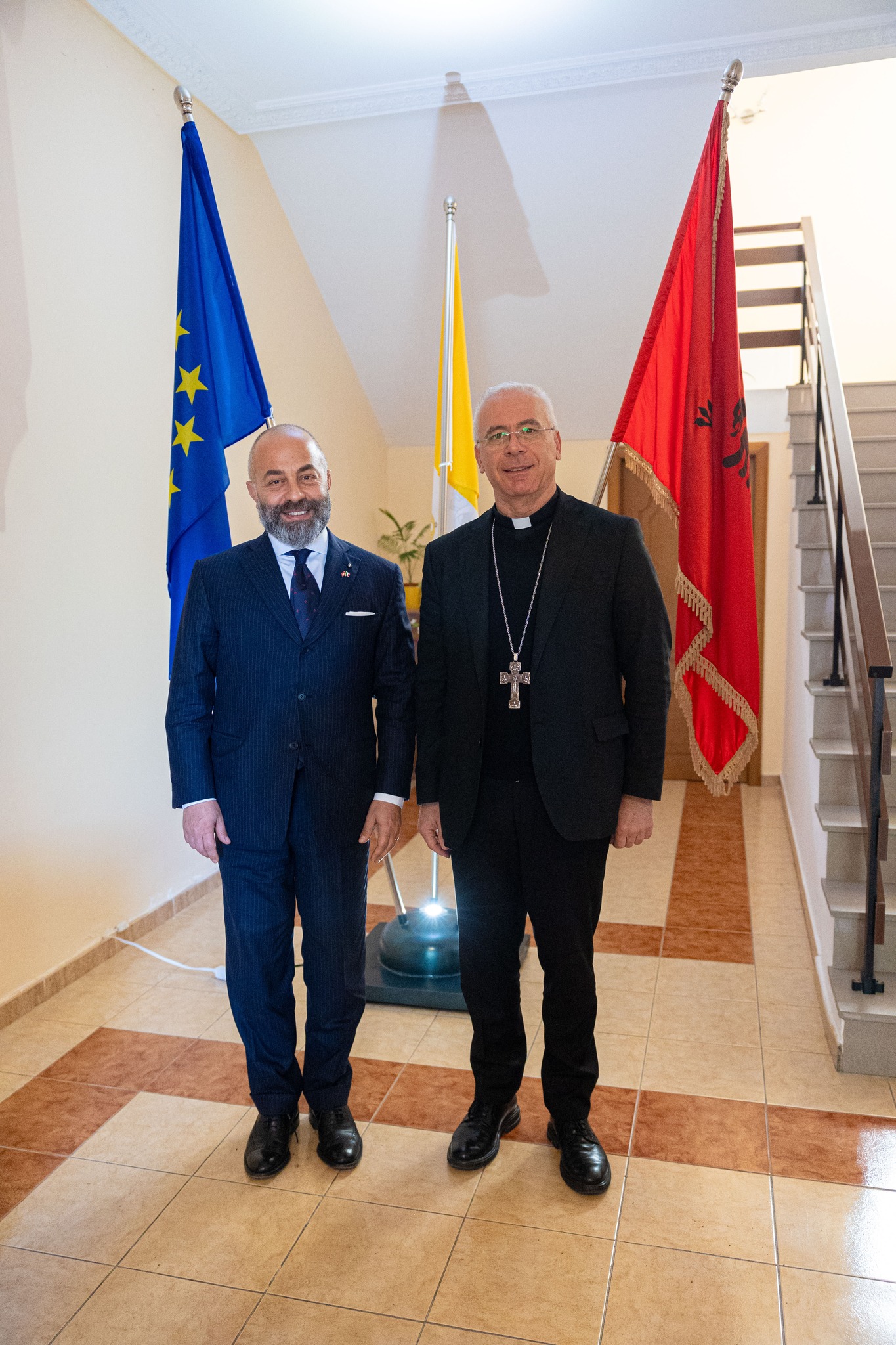 Courtesy visit of Ambassador Palumbo to H.E. Monsignor Giovanni Peragine, Bishop of Southern Albania in Vlora