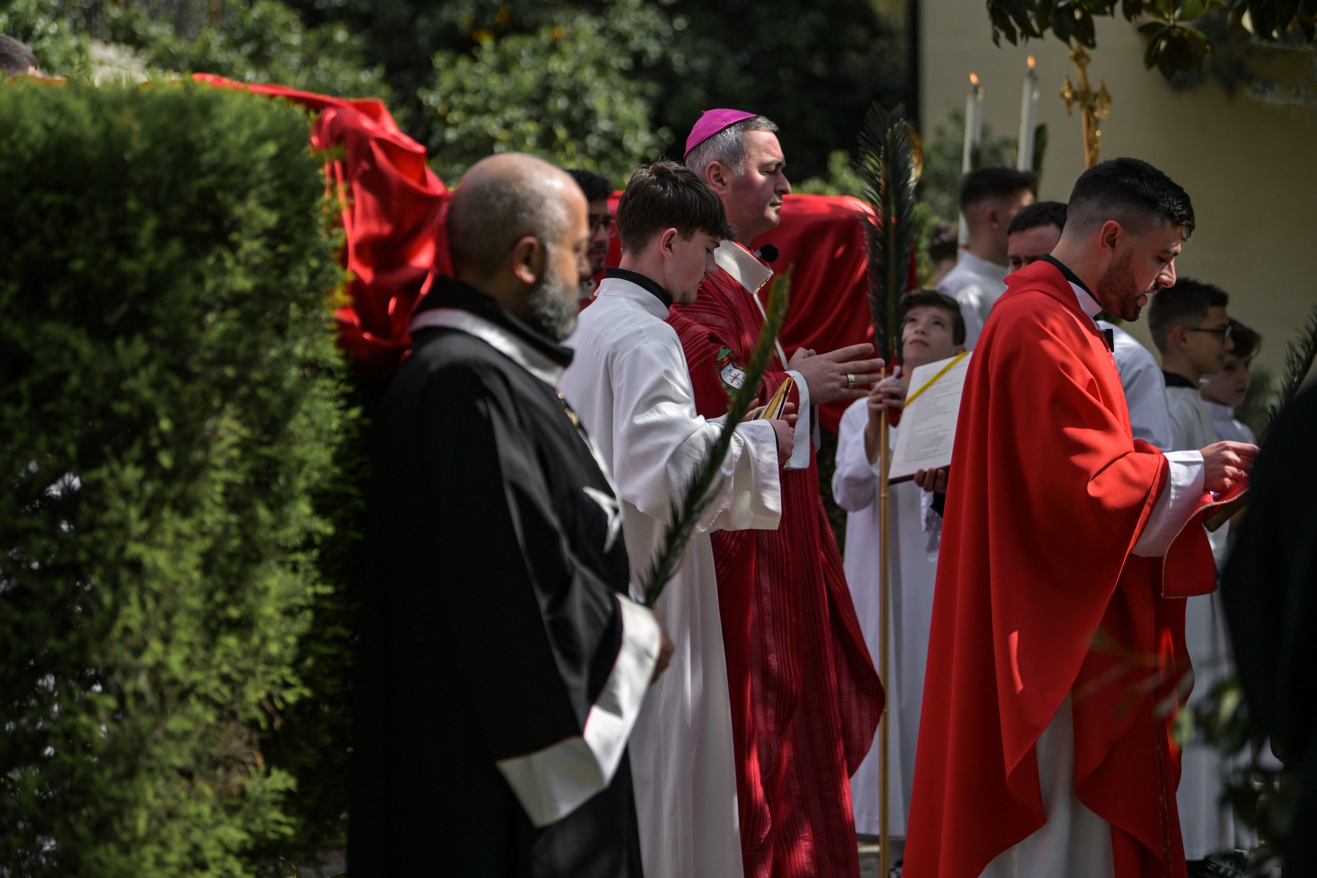 Palm Sunday Solemnity in Tirana Cathedral celebrated by Archbishop Arjan Dodaj, Archbishop of Tiranë-Durrës and Honorary Conventual Chaplain of the Sovereign Military Order of Malta